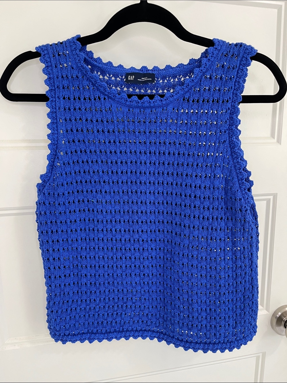 GAP Blue Crochet Tank Top
